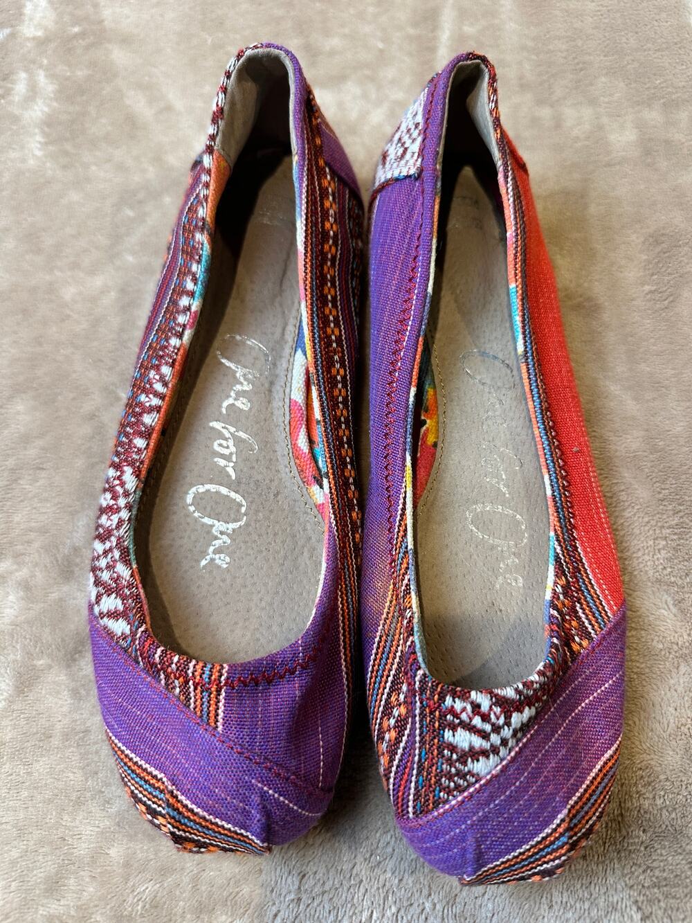 TOMS Guatemalan Patchwork Canvas Ballet Flats Women's Size 5.5